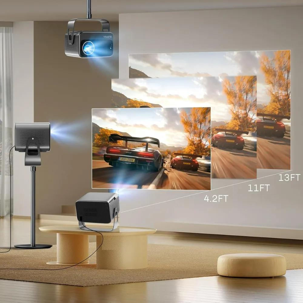 Combo Telon Proyector Hppus 12000L 4K Wifi Bluetooth 75 Pulgadas img #2