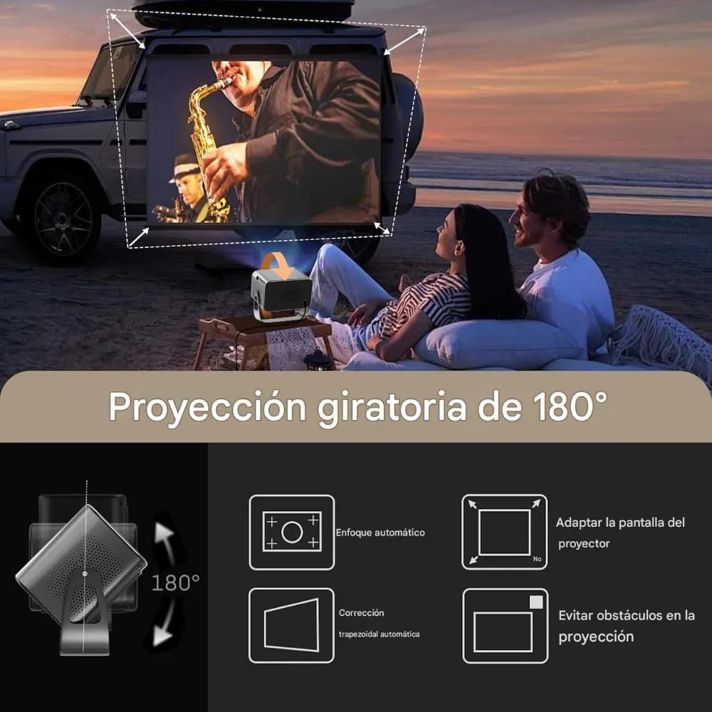 Combo Telon Proyector Hppus 12000L 4K Wifi Bluetooth 75 Pulgadas img #3