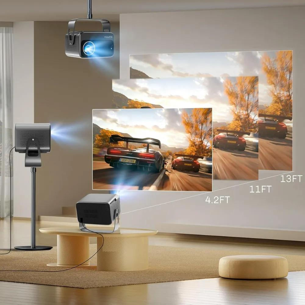 Combo Telon Proyector Hppus 12000L 4K Wifi Bluetooth 75 Pulgadas img #4