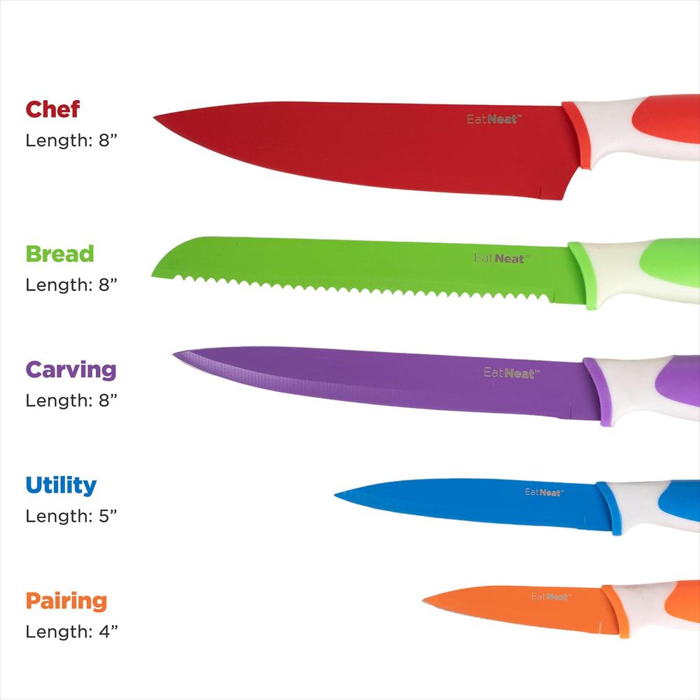 Set De 12 Cuchillos Eatneat Con Afilador Y Tabla Acero img #2