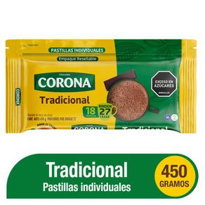 Chocolate de mesa CORONA TRADICIONAL PASTILLADO (450  gr)