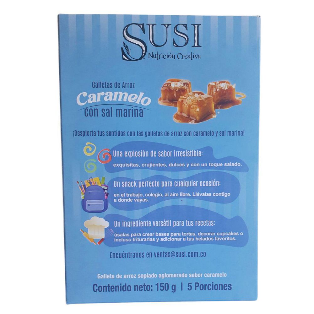 Galletas SUSI arroz soplado caramelo y sal marina (150  gr) img #2
