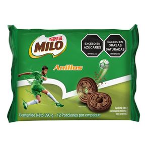 Galletas MILO Anillos relleno crema x12 paquetes (390  gr)