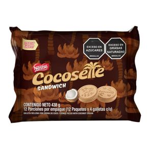 Galletas COCOSETTE rellenas crema de coco x12paquetes (438  gr)