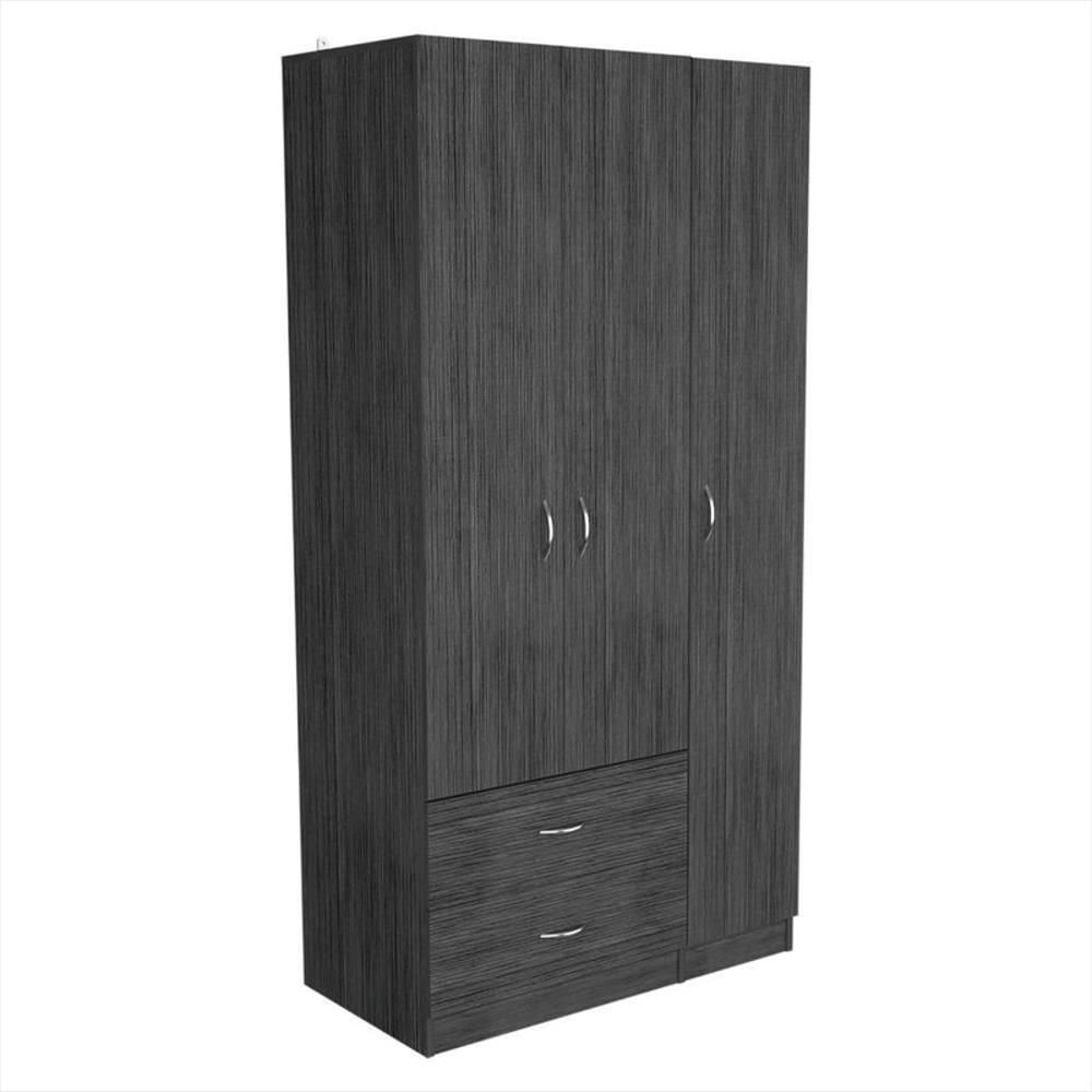 Closet América, Gris, Con Dos Cajones Y Variedad De Entrepaños Zf