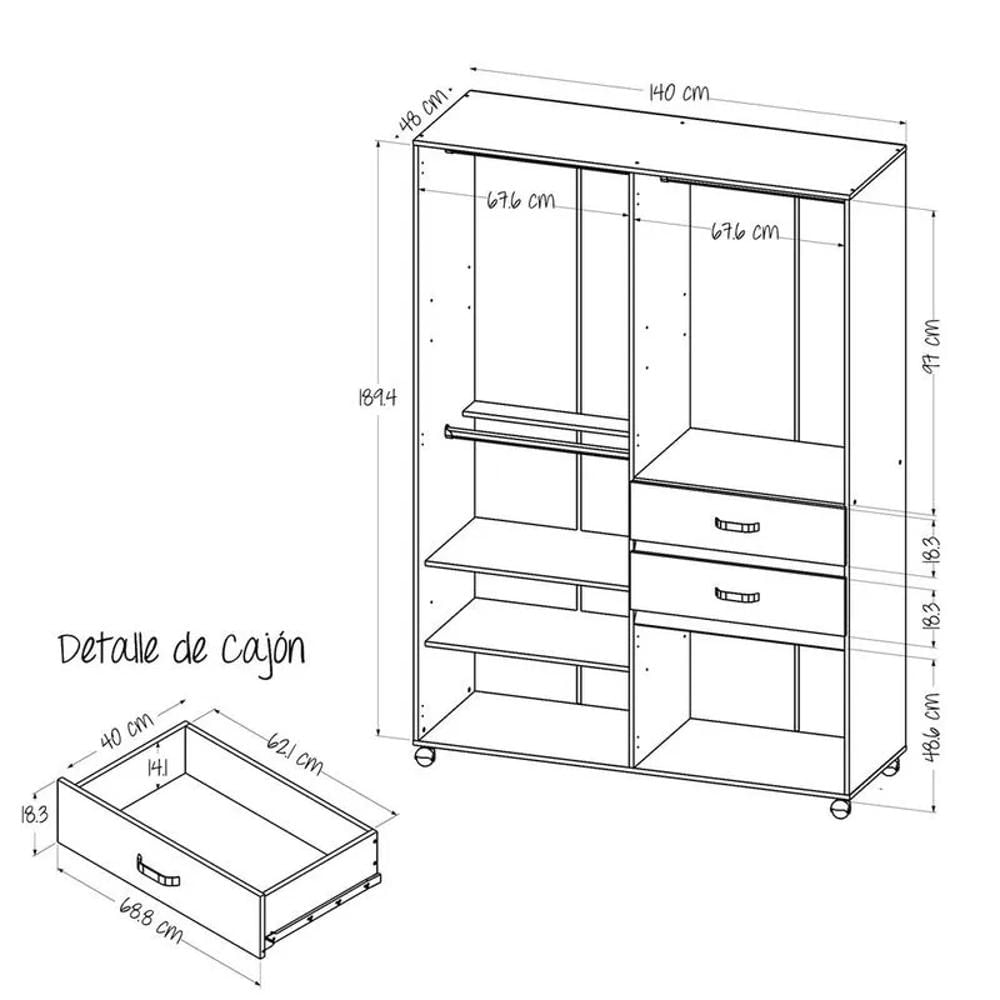 Closet Nova 140 Caramelo img #5