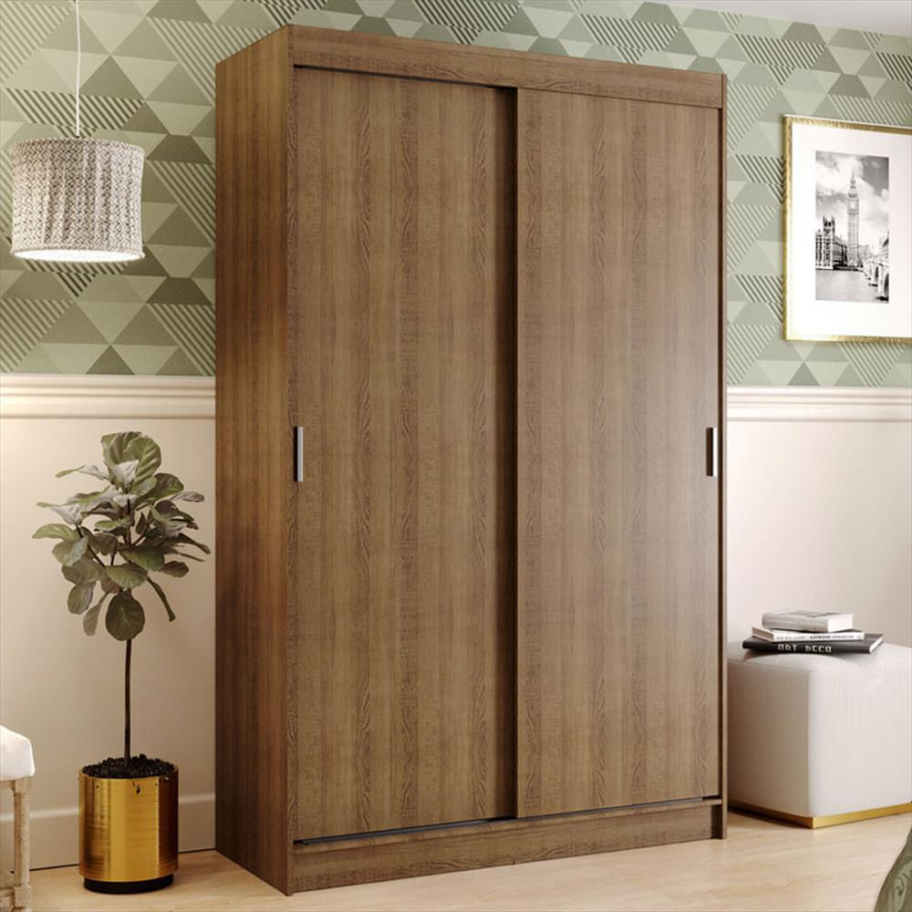 Closet Tokio 2 Puertas Corredizas 2 Cajones Marrón