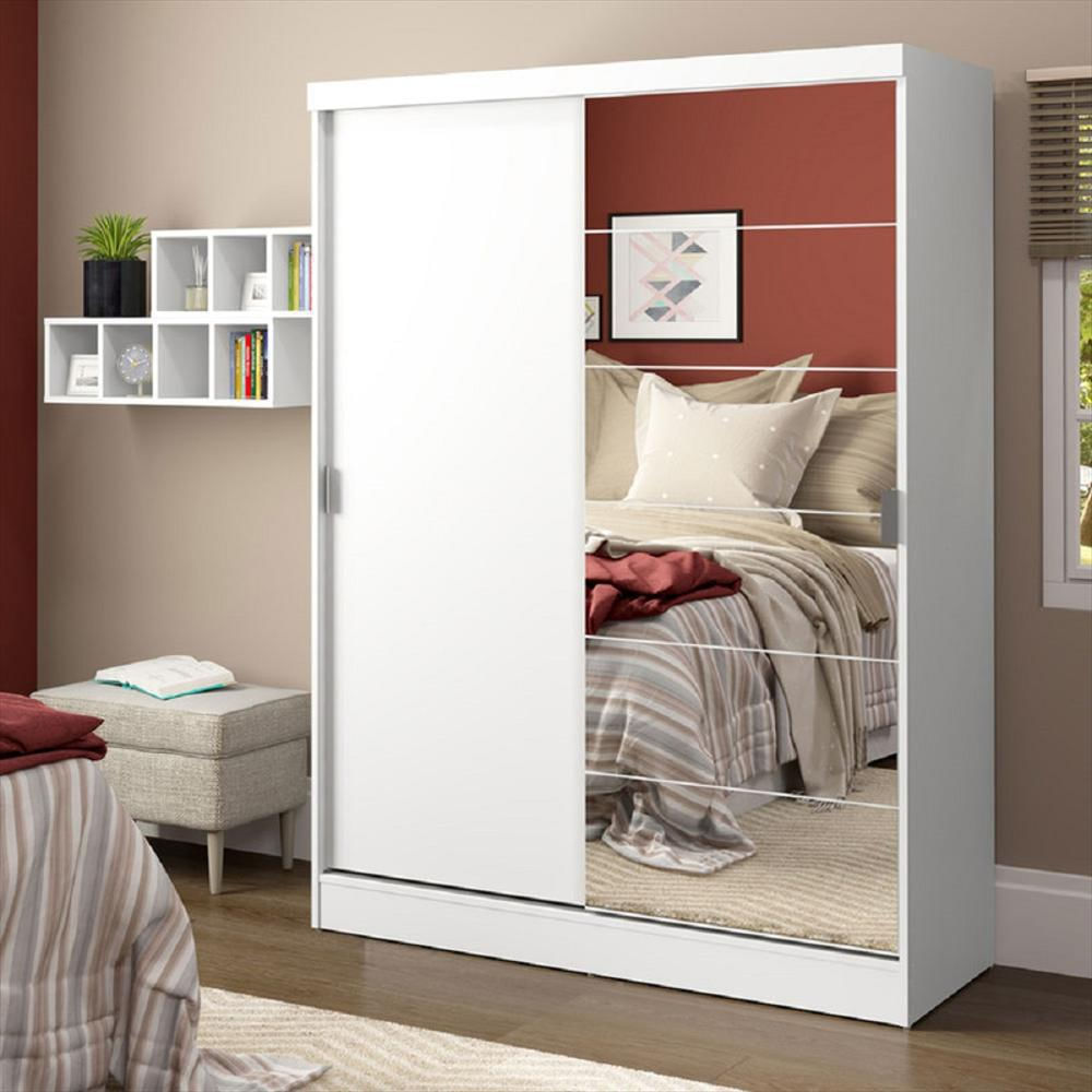 Closet Luke 2 Puertas Corredizas 1 Espejo Blanco