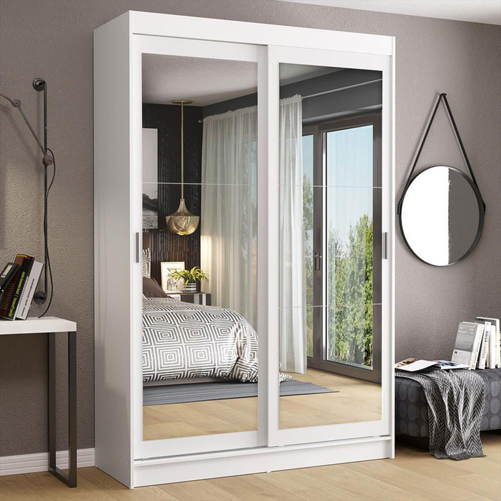Closet Tokio 2 Puertas Corredizas Con Espejos Blanco