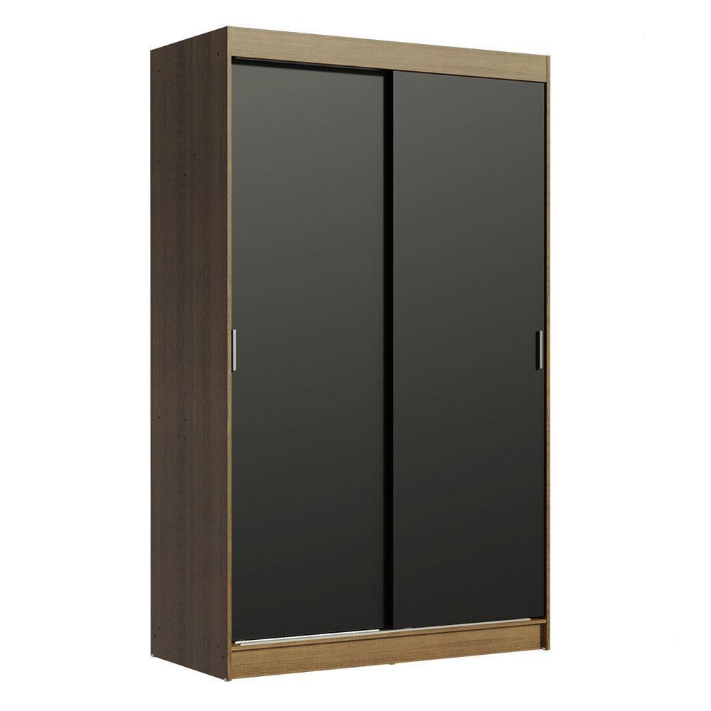 Closet Tokio 2 Puertas Corredizas 2 Cajones Marrón/Negro