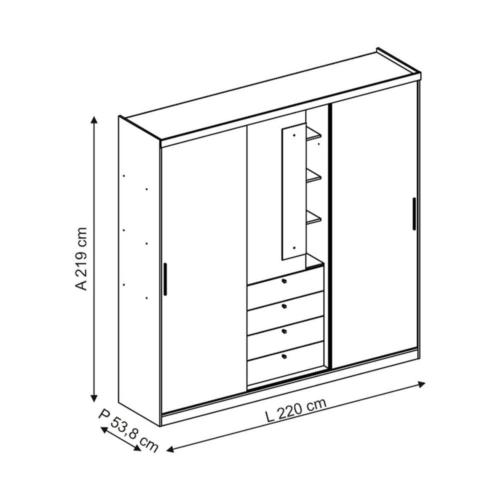 Closet De Mdf Gris 3 Puertas img #2