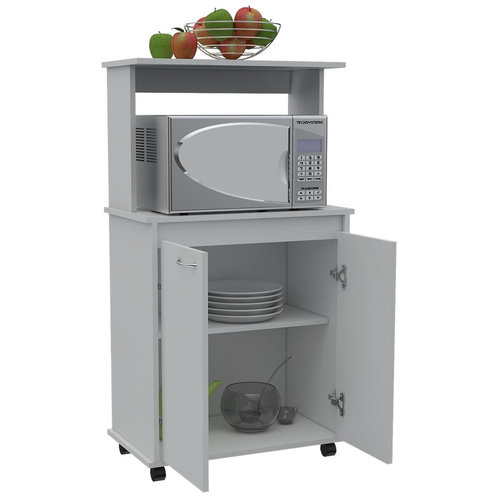 Modulo Microondas Palma, Blanco, Con Dos Puertas Abatibles Y Rodachinas Para Su Fácil Desplazamiento img #2