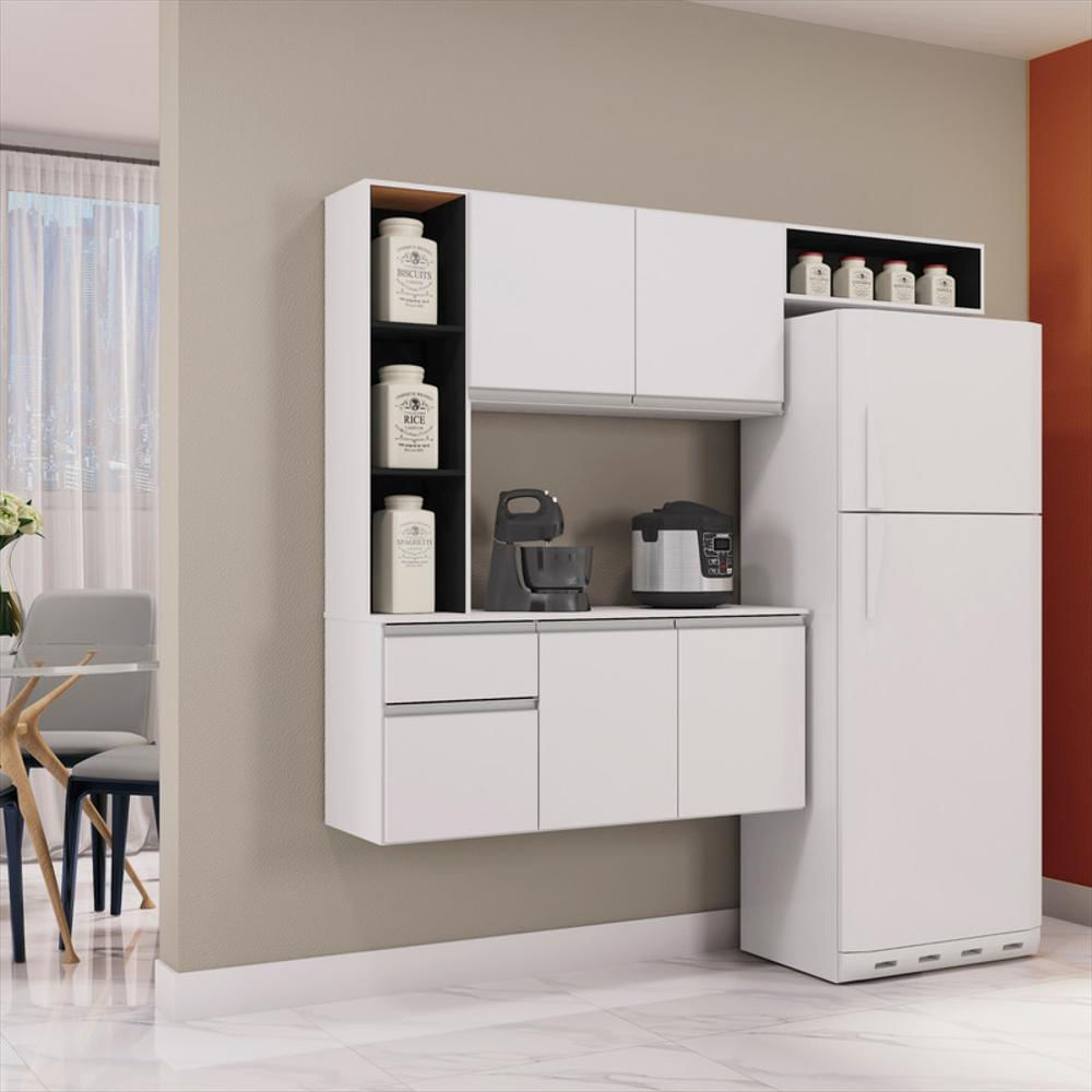 Cocina Superior 5 Puertas Compacto Miel Negro Blanco img #2