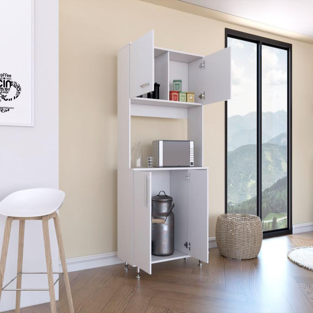 Alacena Everton, Blanco, Con Cuatro Puertas Y Patas De Acero img #2