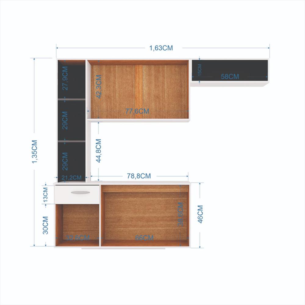 Mueble Superior Compacto Isis Negro Blanco img #2