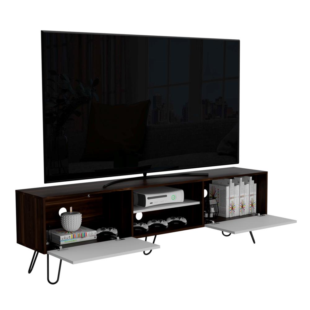 Mesa Para Tv Lara, Caoba Y Blanco, Para Televisor De 70 Pulgadas img #1