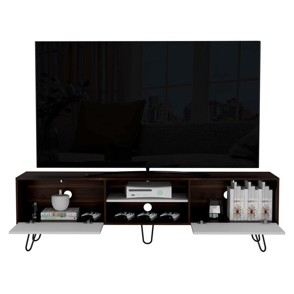 Mesa Para Tv Lara, Caoba Y Blanco, Para Televisor De 70 Pulgadas img #2