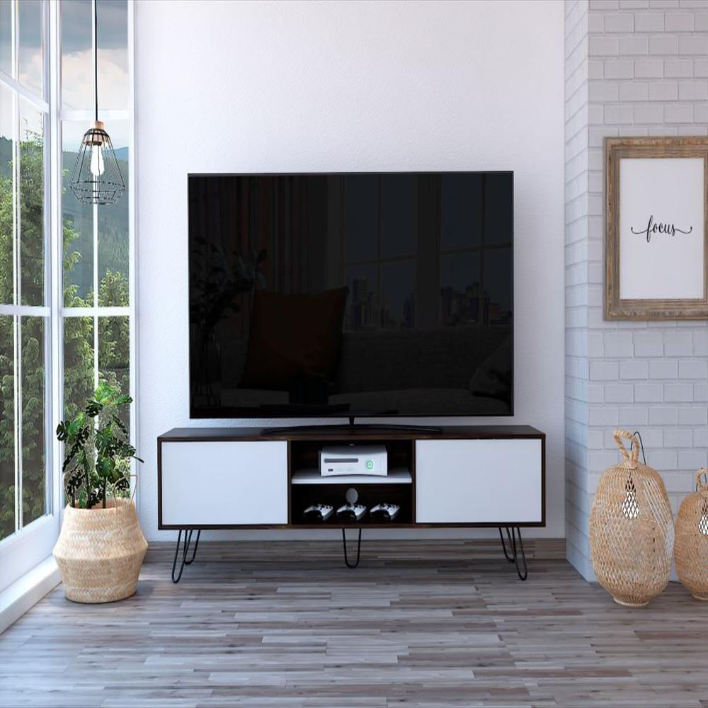 Mesa Para Tv Lara, Caoba Y Blanco, Para Televisor De 70 Pulgadas img #3