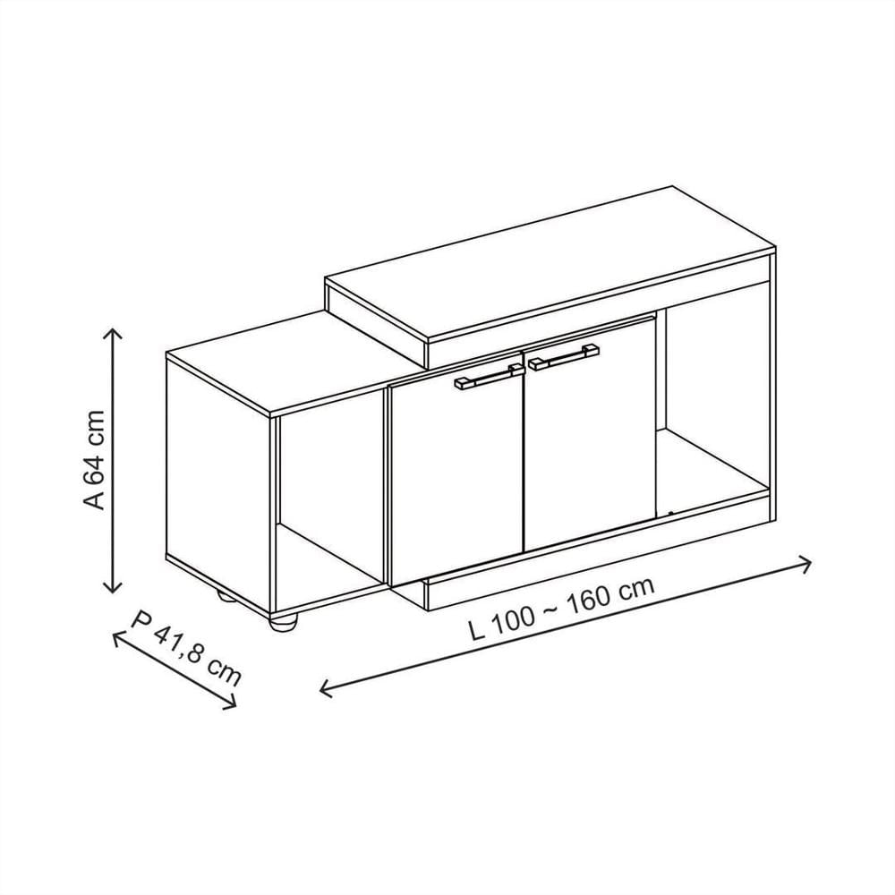 Mesa Para Tv Mdf 2 Puertas Y Entrepaños Natural img #2