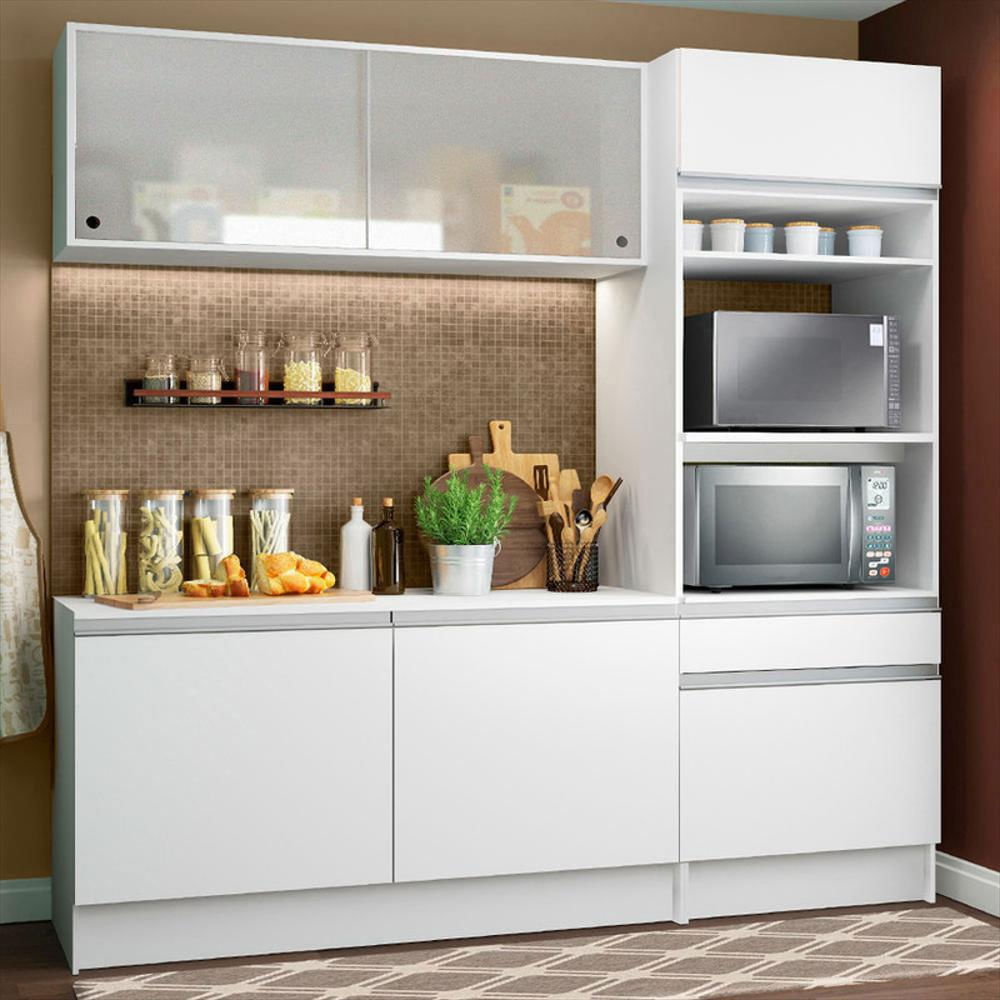 Cocina Integral Topazio Pop 1.80M Con Encimera Blanco