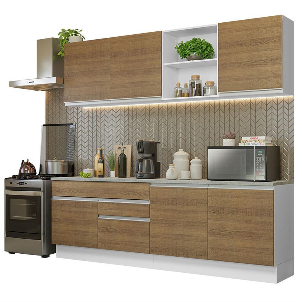 Cocina Integral Glamy 2.40M Blanco/Marron 06