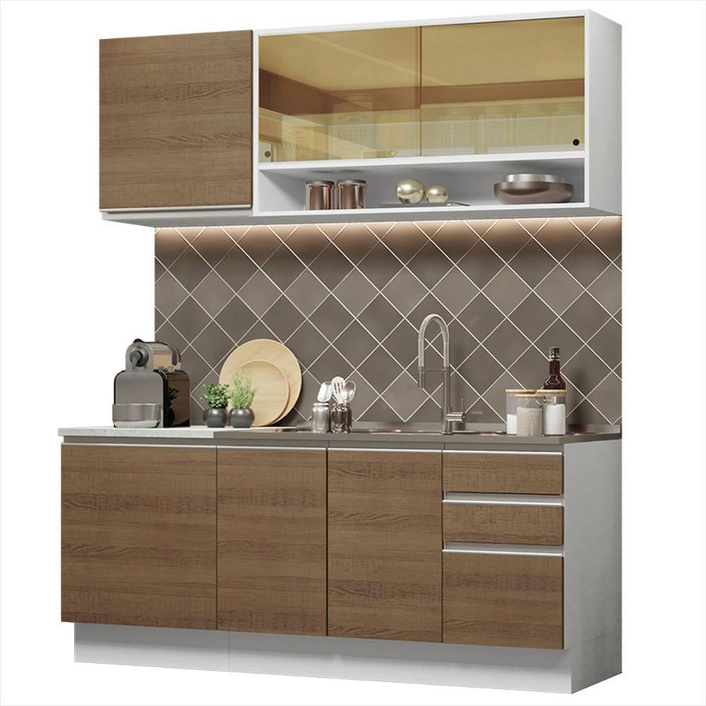 Cocina Integral Glamy 1.80M Blanco/Marron 06