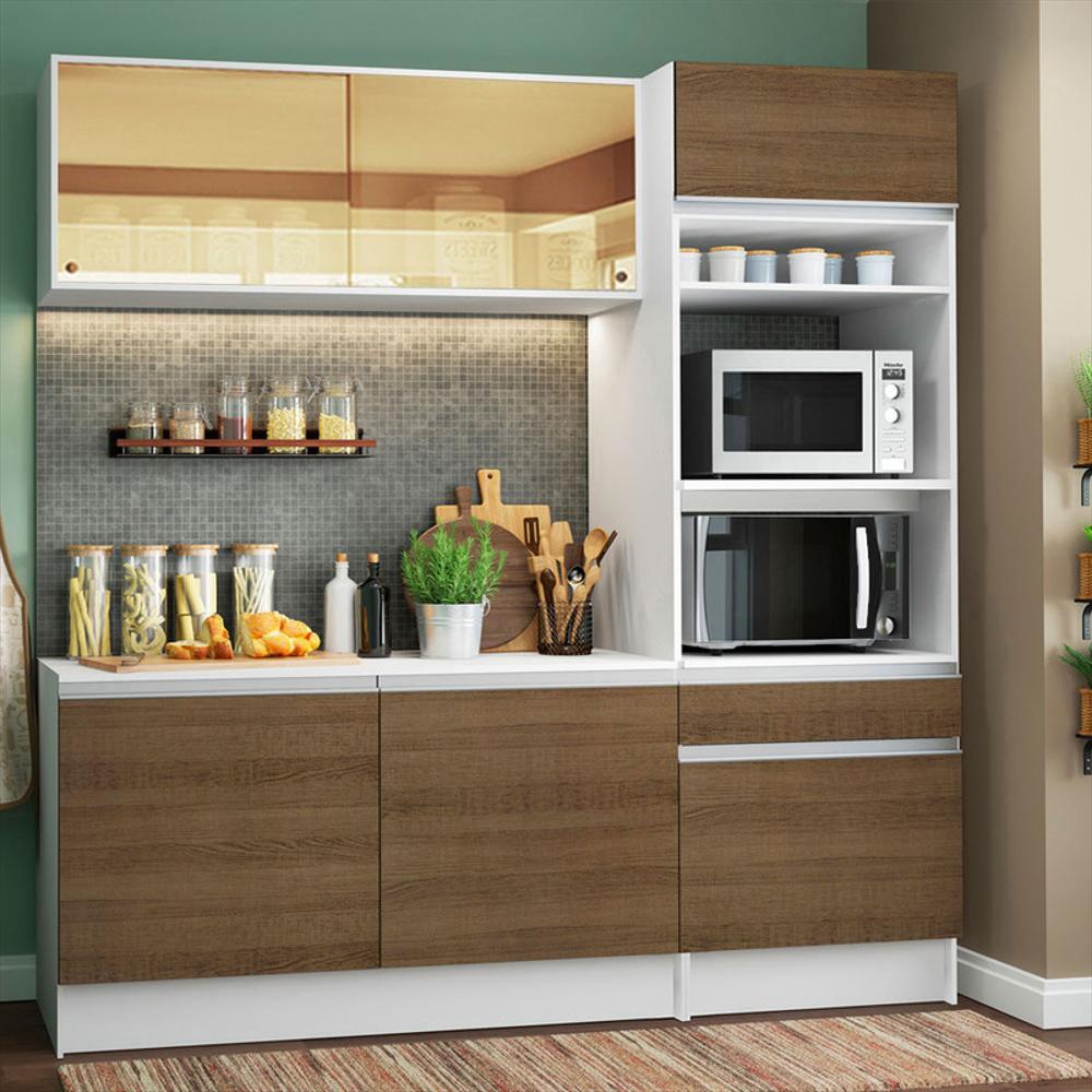 Cocina Integral Diamante Pop 1.80M Con Encimera Blanco/Marron