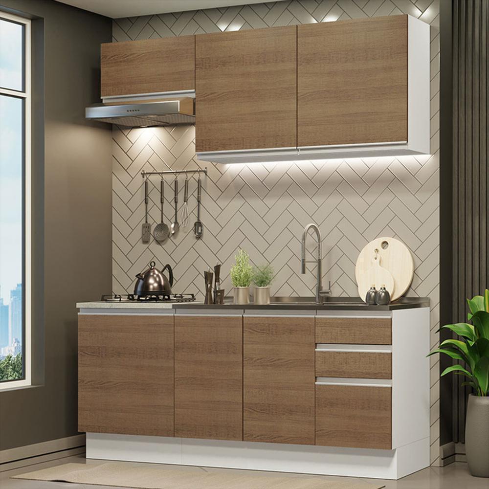 Cocina Integral Glamy 1.80 Metros Blanco/Marrón 07