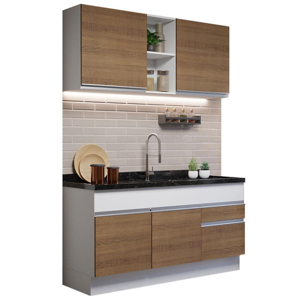 Cocina Integral Glamy 1.50 Metros Blanco/Marrón 02