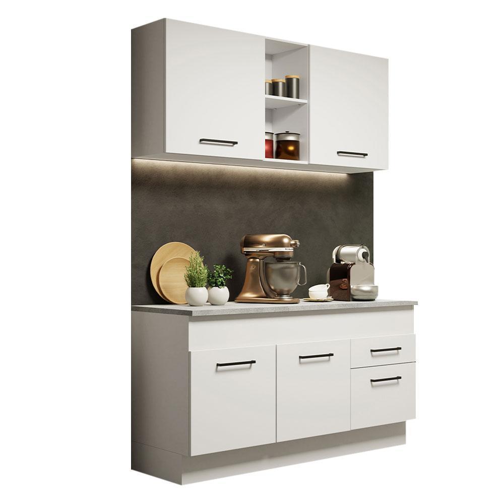Cocina Integral Agata 1.50 Metros Con Encimera Blanco 01