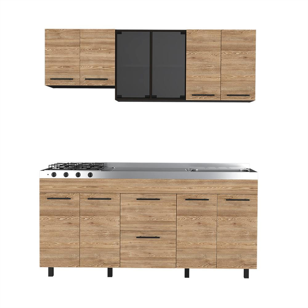 Cocina Integral Posición Derecha Modelo Color Natural
