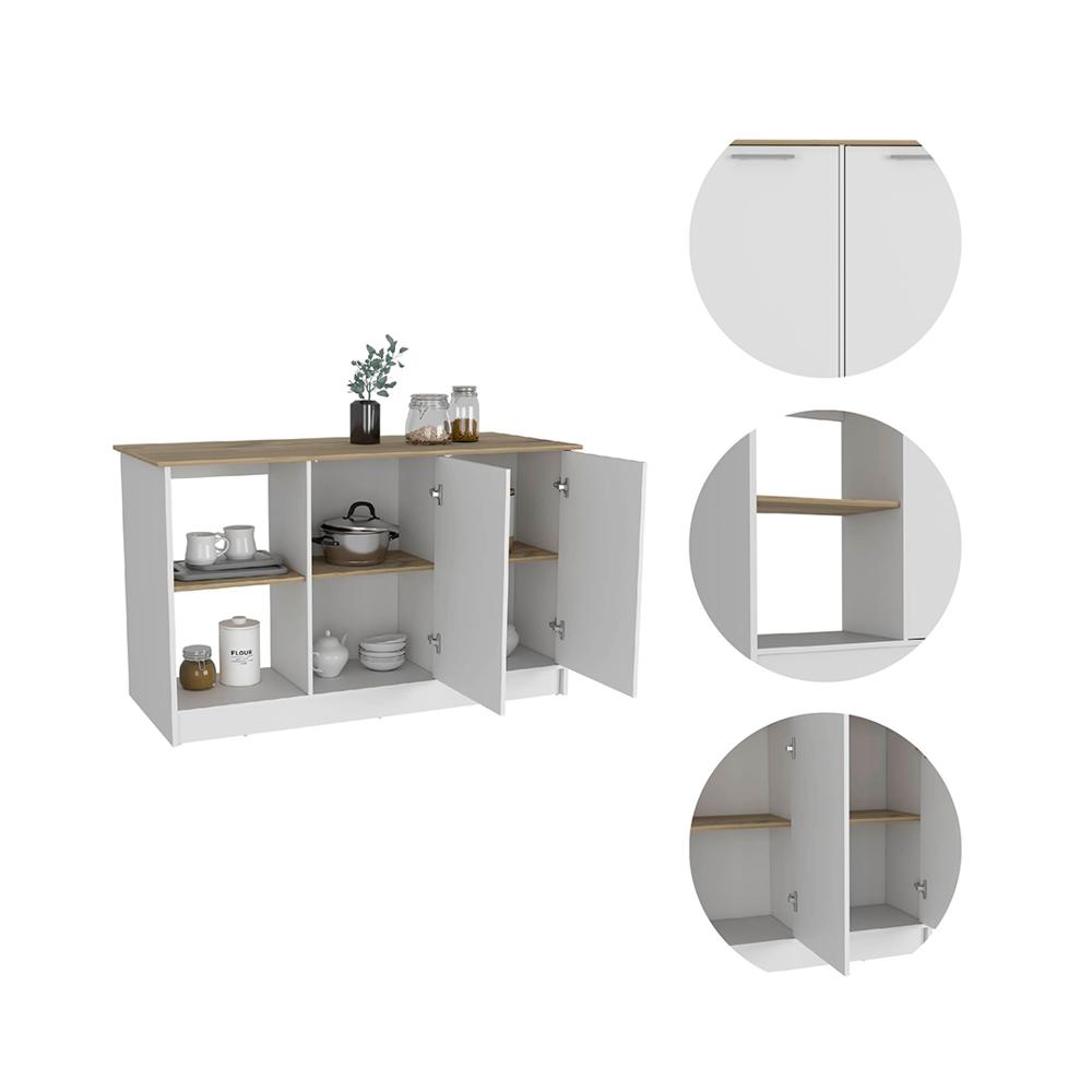 Isla De Cocina Fabricado En Mdf Con Amplios Entrepaños img #3