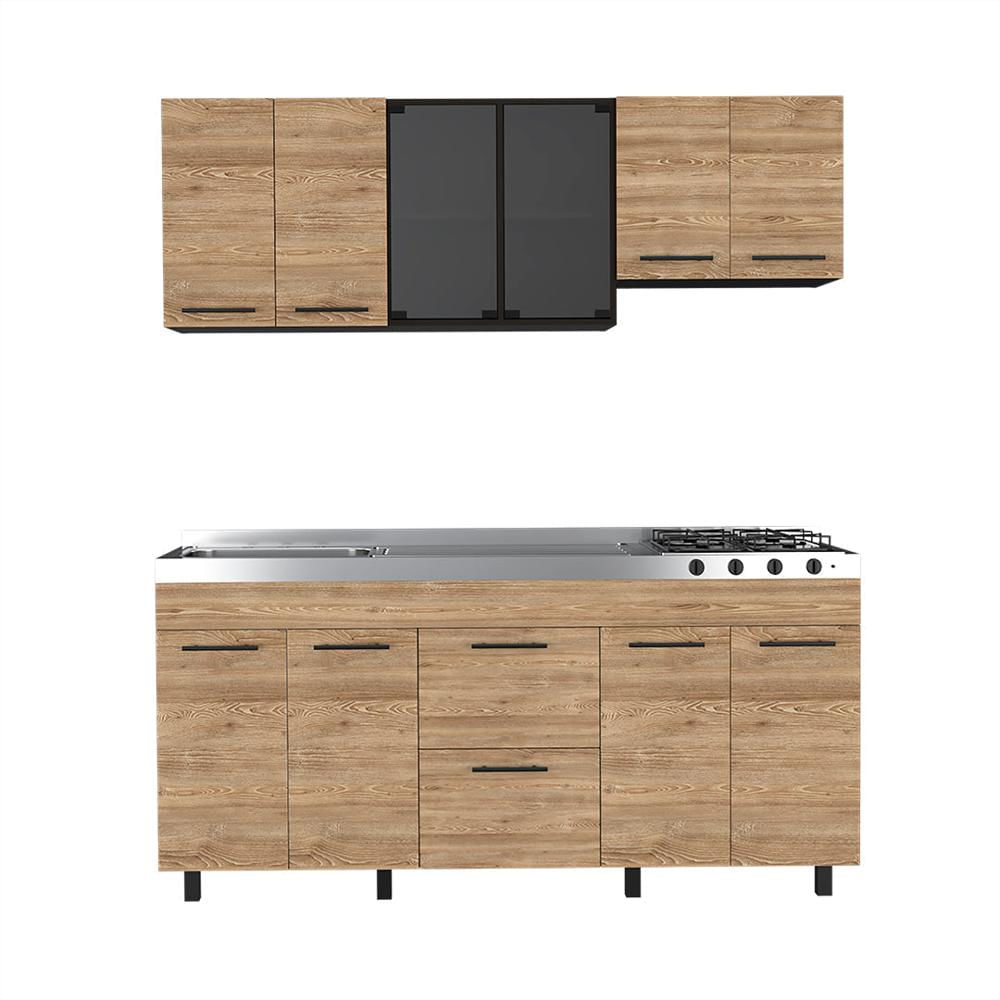 Cocina Integral Posición Izquierda Modelo Color Natural