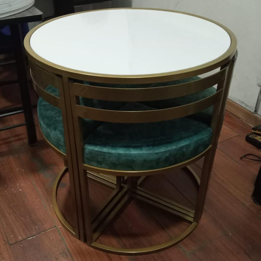 Juego De Comedor Compacto Con Mesa Y 4 Sillas, Diseño Moderno Y Funcional img #4