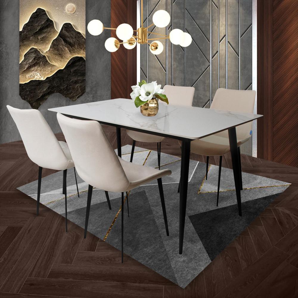 Comedor Berlín 4 Puestos Color Beige Piedra Sinterizada img #2
