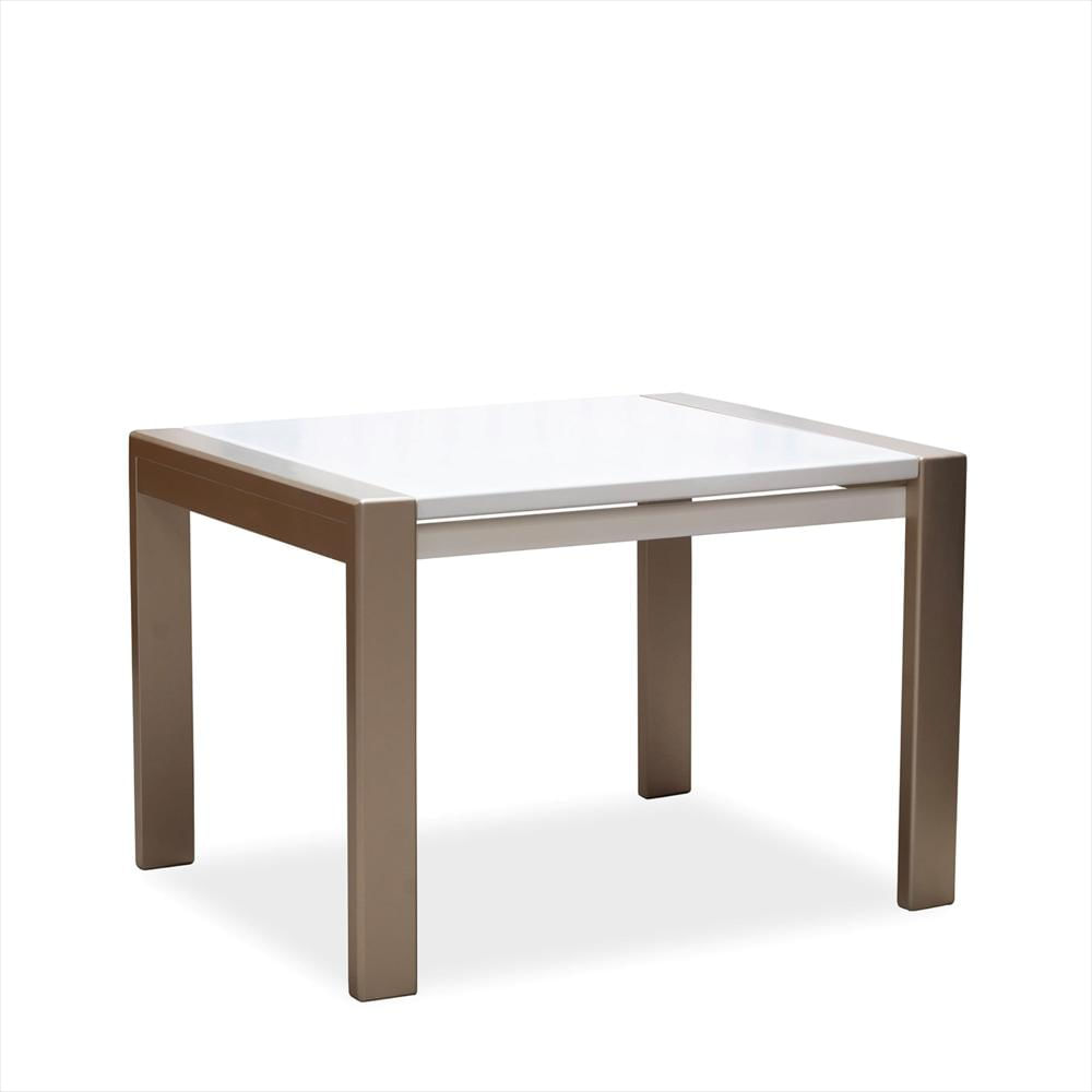 Mesa De Comedor Oxford 4 Puestos Elite Living 76Cm X 110Cm X 90Cm Champaña Blanco Perla