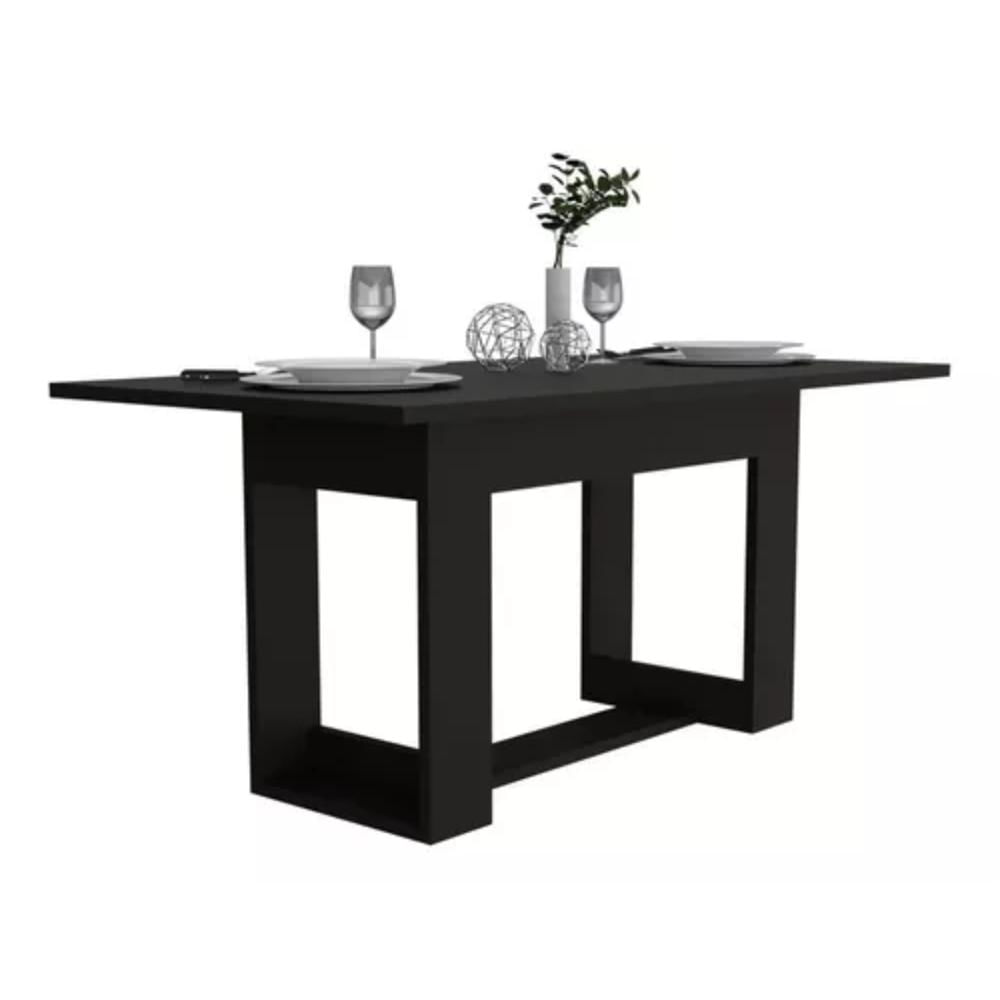 Comedor 4 Puestos Color Wengue Mueble Madera Decoracion Hogar