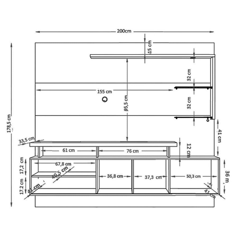 Centro De Entretenimiento Vicente Natural Blanco Apagado img #3