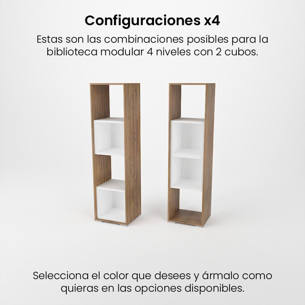 Biblioteca Modular Amaretto/Blanco 143 Cm img #3