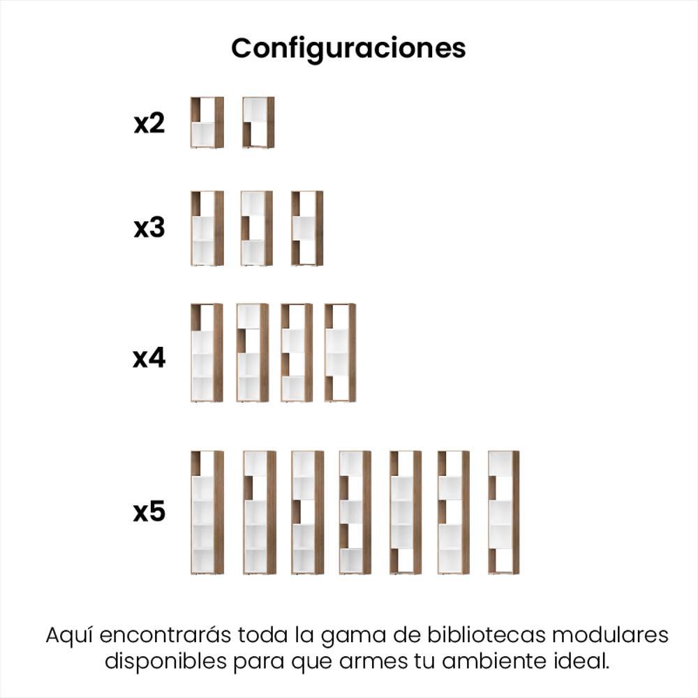 Biblioteca Modular Amaretto/Blanco 143 Cm img #4