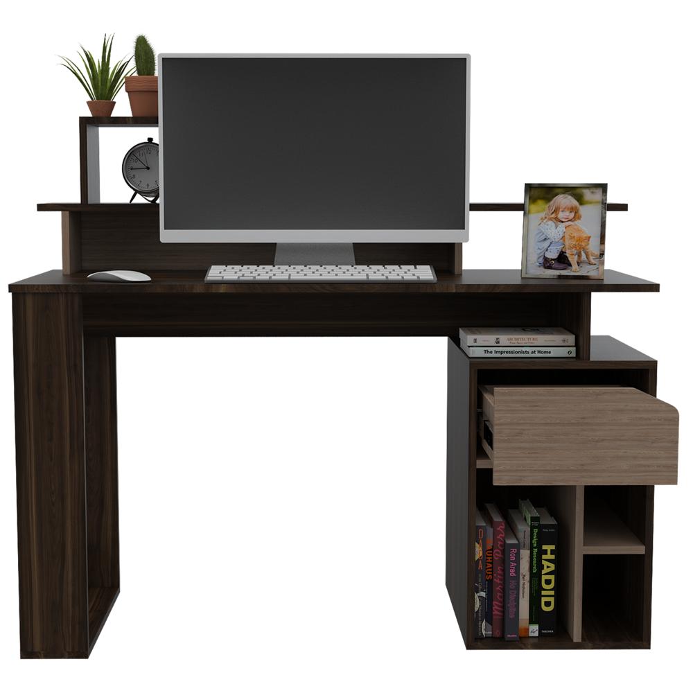 Escritorio Taira, Caoba Y Miel, Con Un Cajón Y Espacio Para Artículos De Estudio img #2