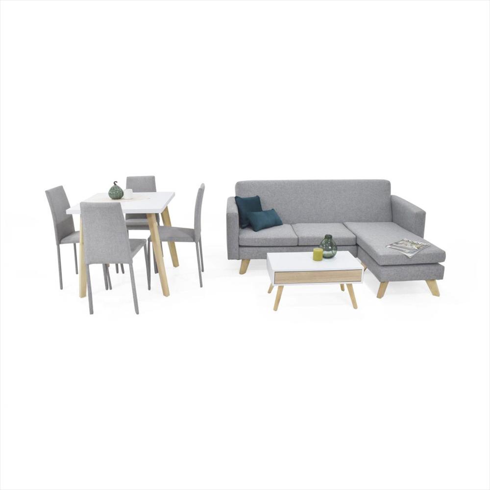 Sala Con Sofa + Mesa Centro + Juego De Comedor 4 Puestos Plata img #1