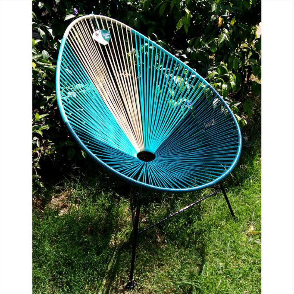 Silla Acapulco Beige Menta Y Azul Petróleo