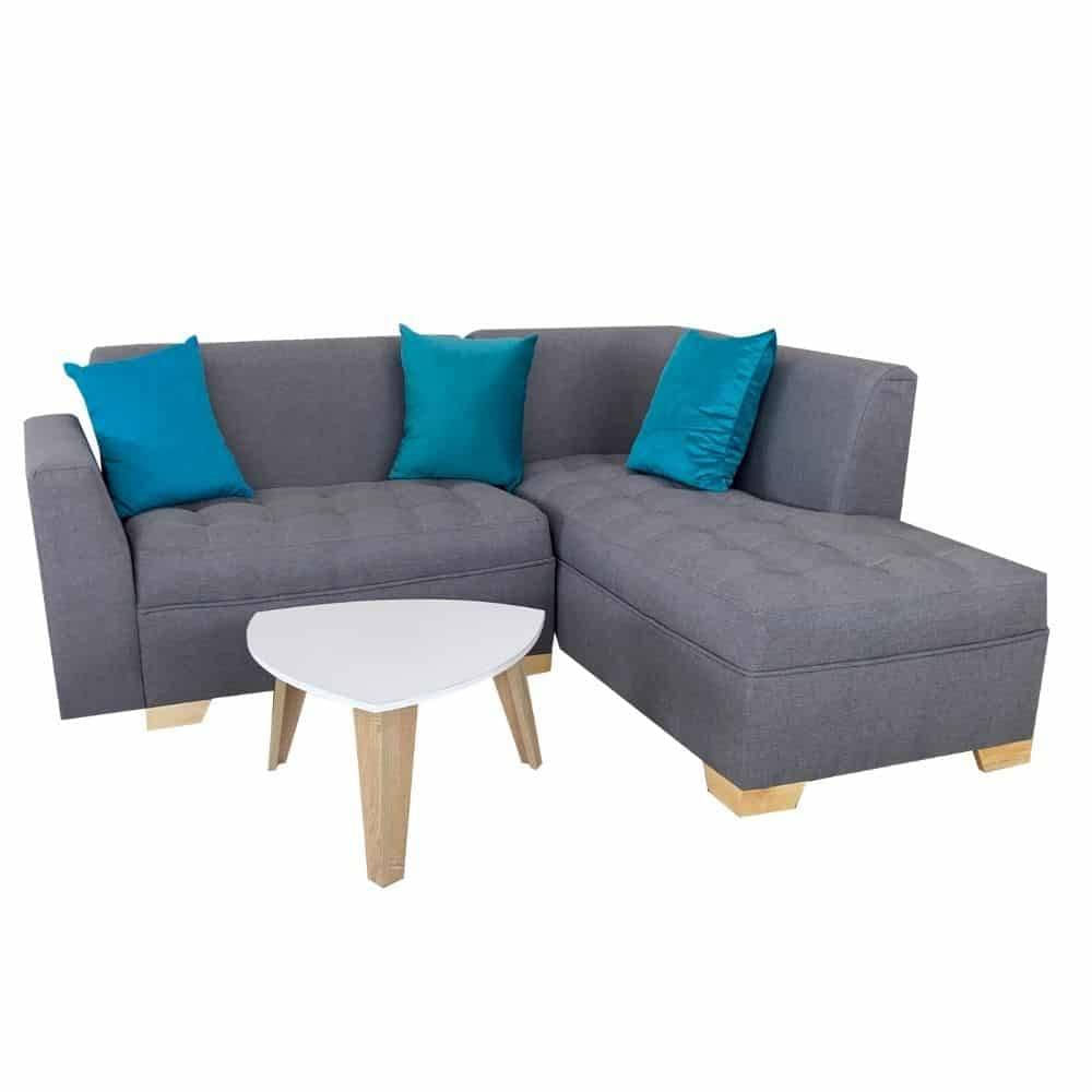 Combo Sofa, Mesa Y Cojines Osaki Gris Oscuro 190 Cm + Obsequio: Cojines