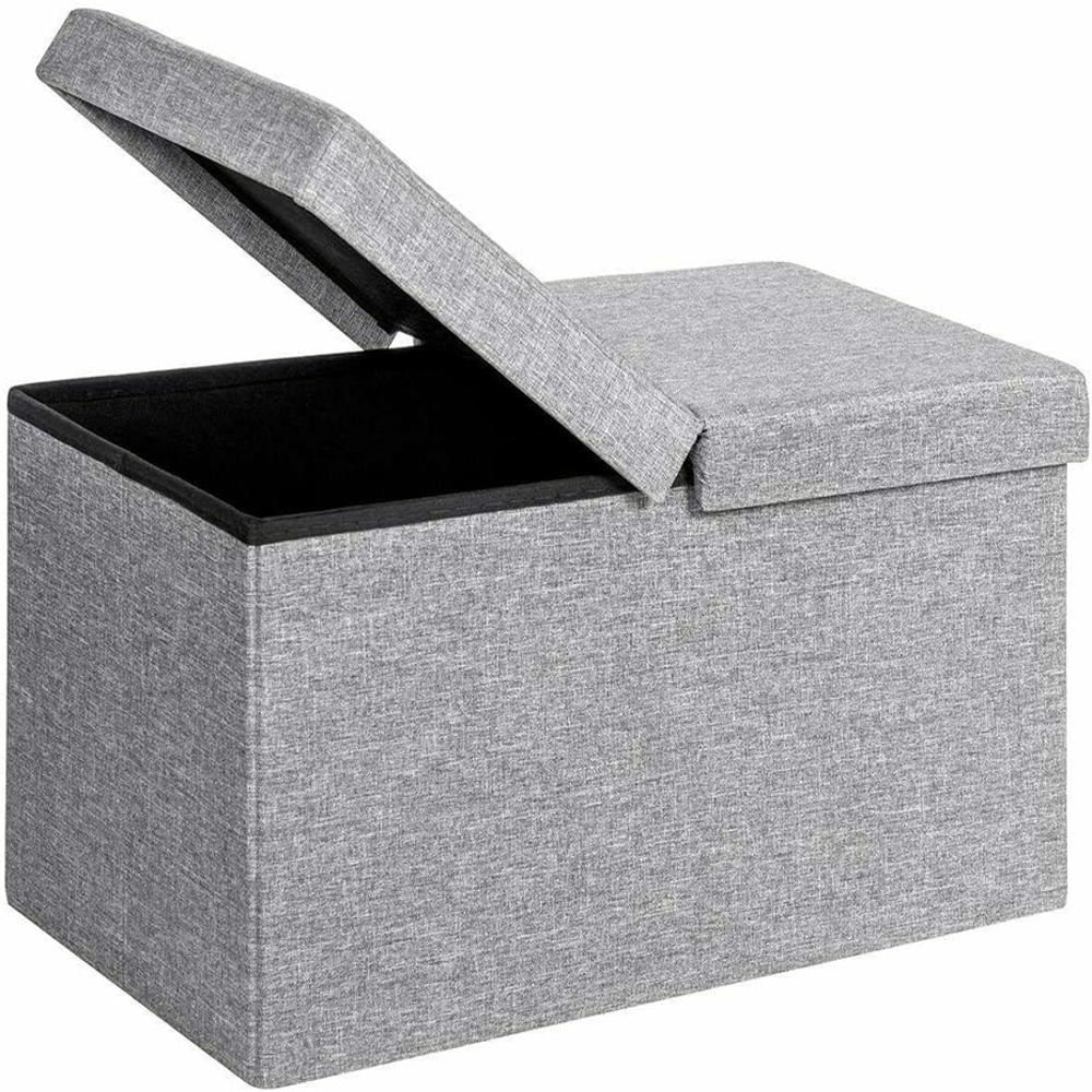 Puf Baúl Plegable 80 X 40 Gris