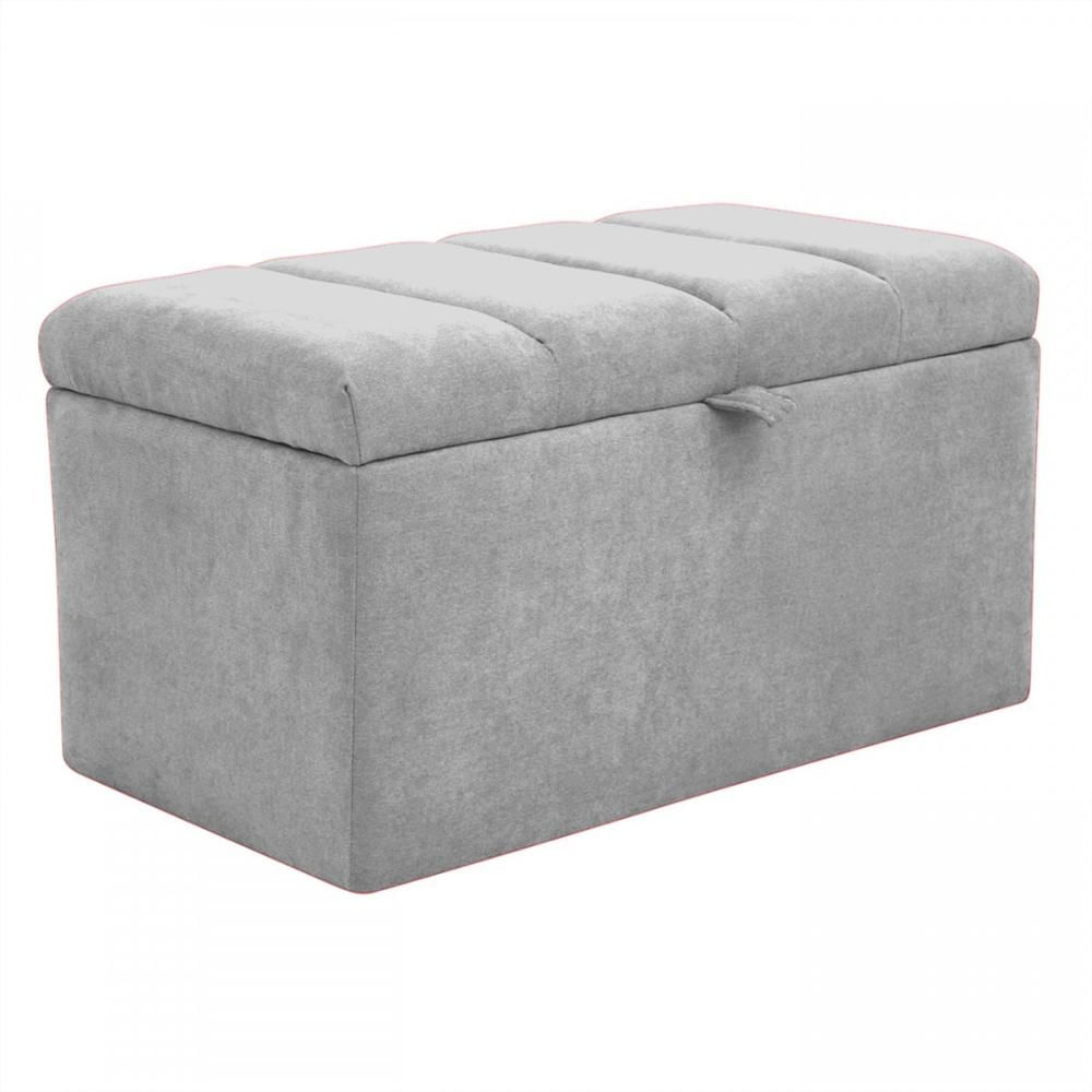 Puf Baul Paneles Gris 80X40