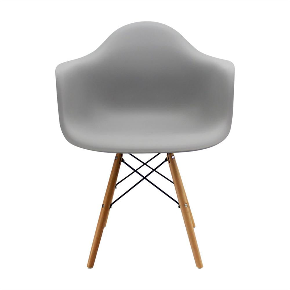 Kit Por 2 Silla Eames Con Brazos Patas En Madera Gris img #2