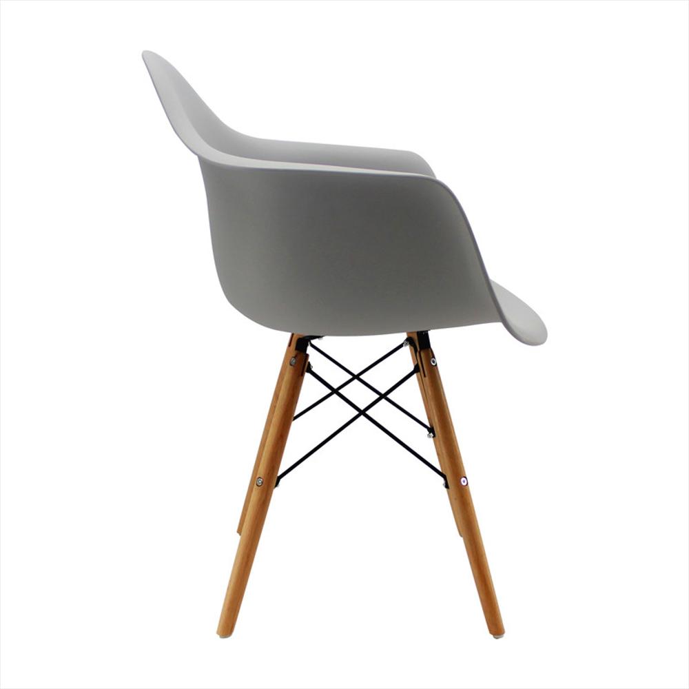 Kit Por 2 Silla Eames Con Brazos Patas En Madera Gris img #3