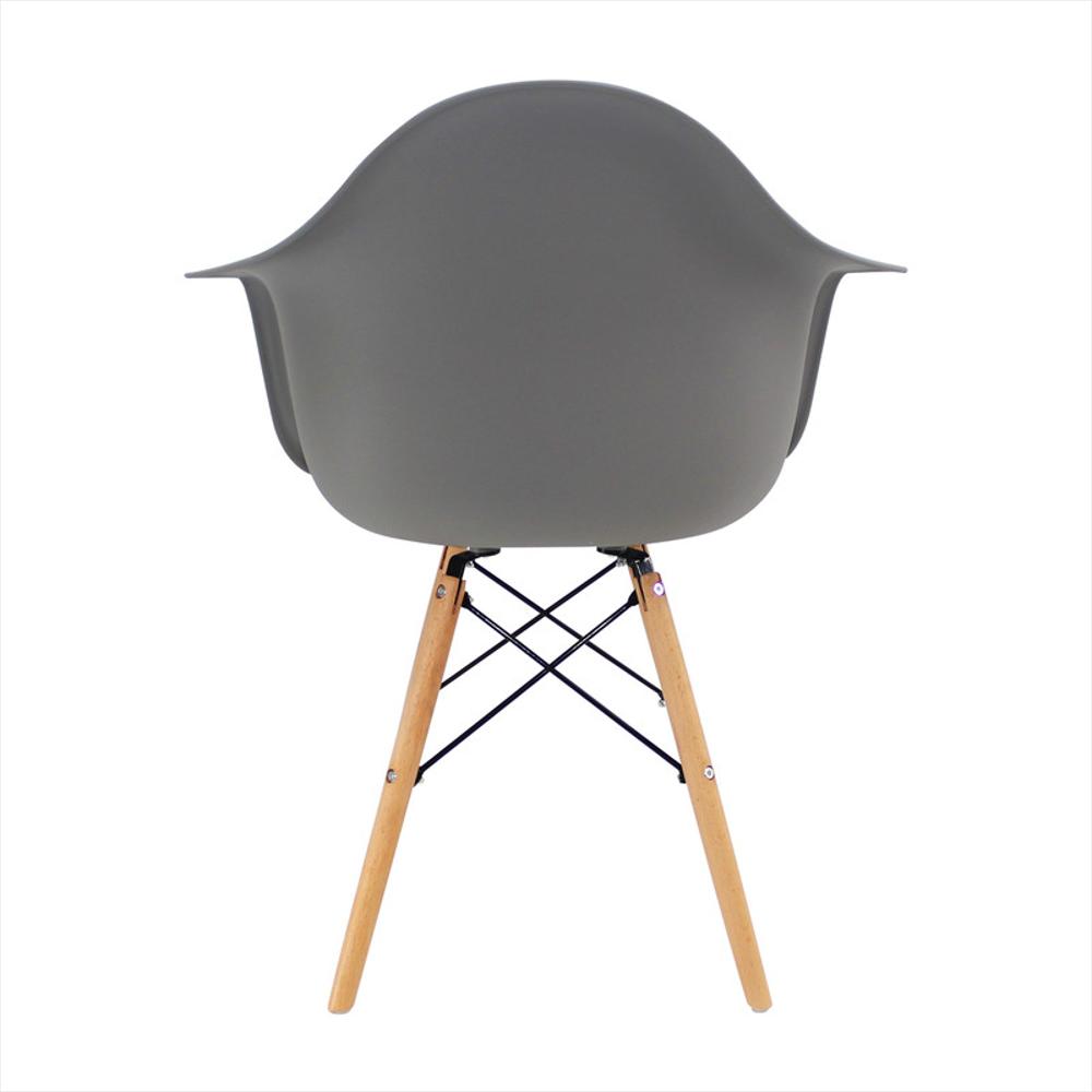 Kit Por 2 Silla Eames Con Brazos Patas En Madera Gris img #4