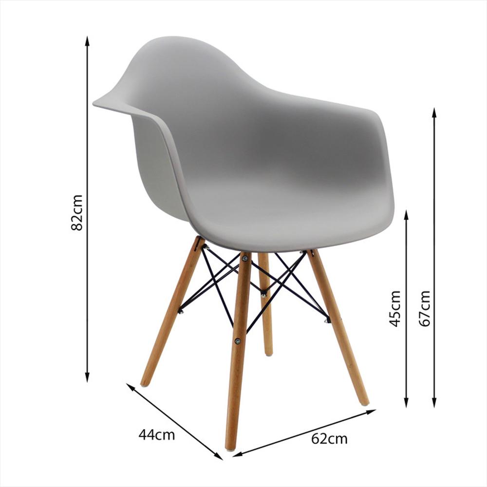 Kit Por 2 Silla Eames Con Brazos Patas En Madera Gris img #5